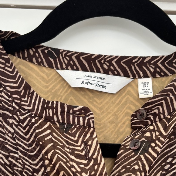 :Price Firm: & Other Stories Zig Zag Ruffled Mini Dress - Picture 6 of 9